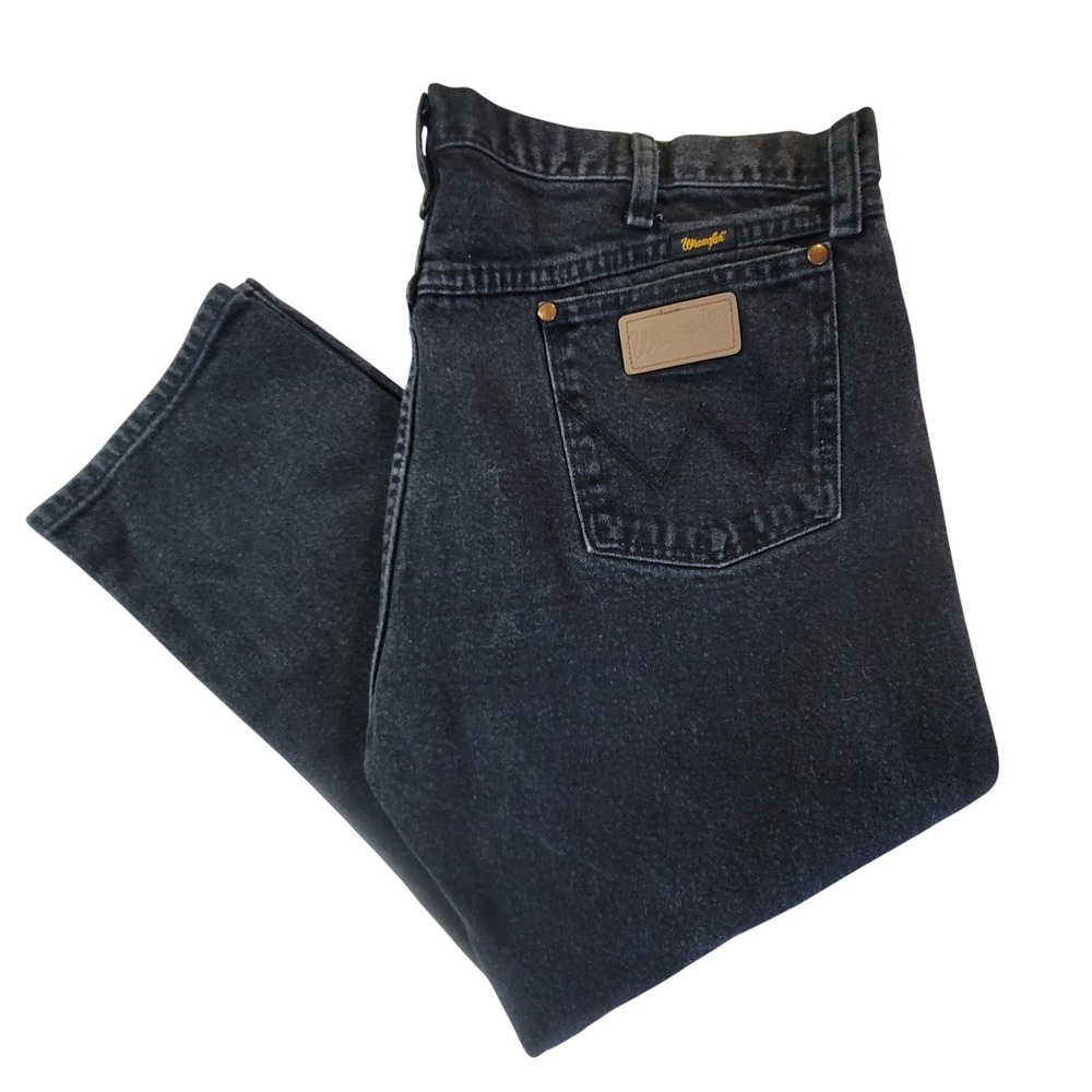 Wrangler‎ Cowboy Cut Jeans Mens 40x30 (39x26) Black Faded Original Fit Denim